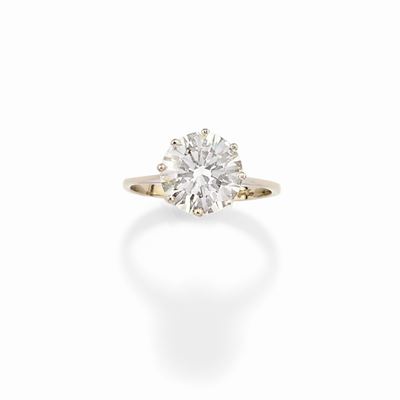 Anello in oro bianco 18k con diamante taglio brillante di circa 3,00 ct