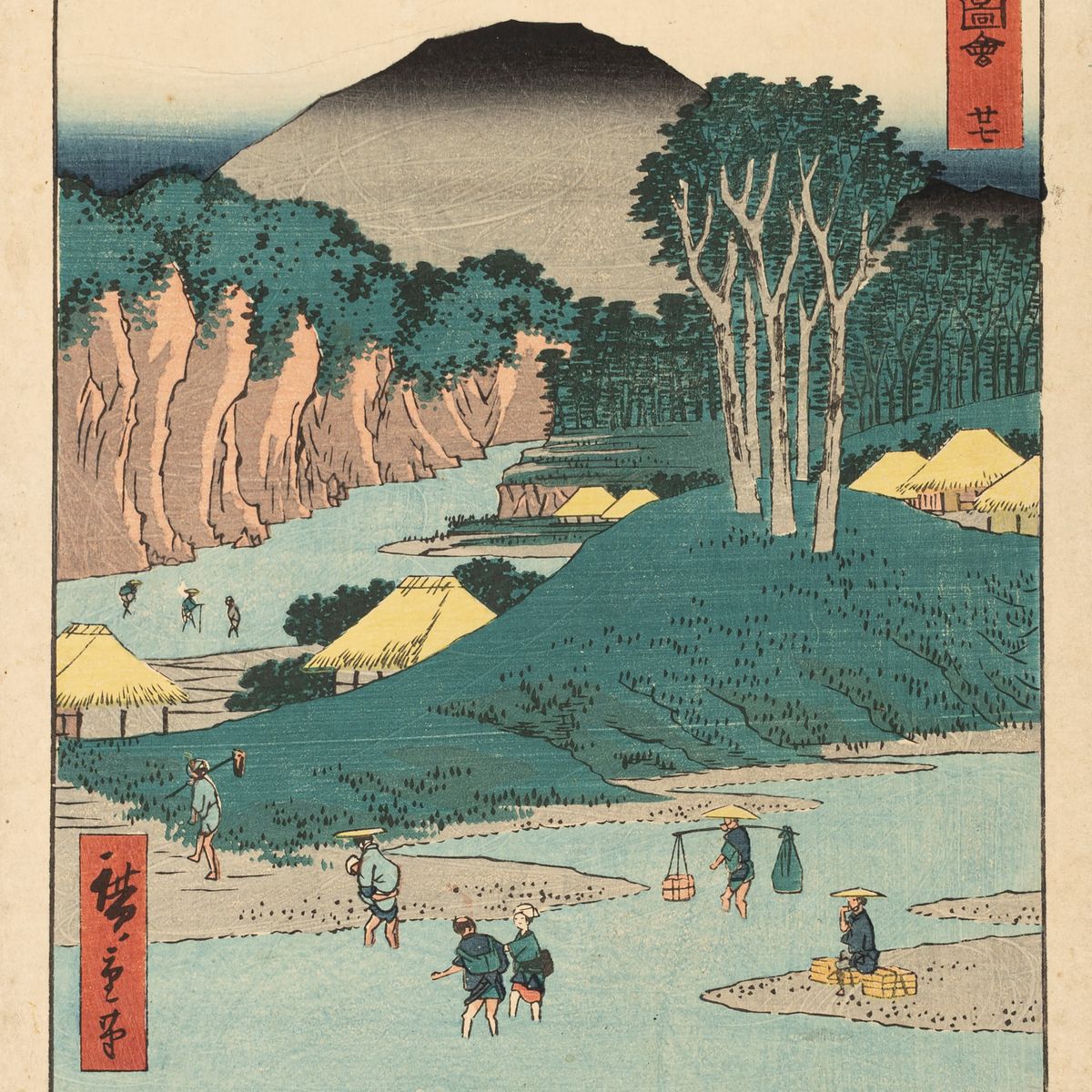 Utagawa Hiroshige - Tre Xilografie, Secolo XIX