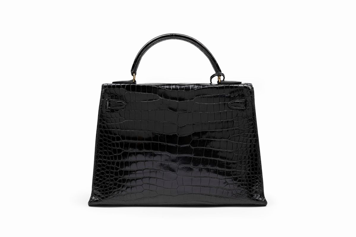 Hermès - Borsa Kelly Sellier, coccodrillo nero, fine anni '50