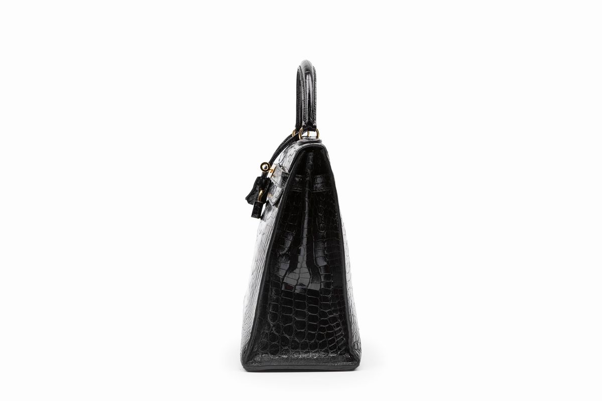 Hermès - Borsa Kelly Sellier, coccodrillo nero, fine anni '50