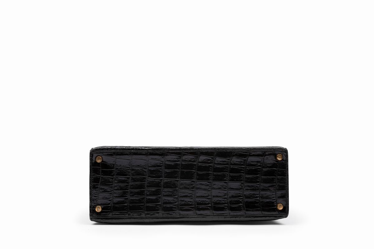 Hermès - Borsa Kelly Sellier, coccodrillo nero, fine anni '50