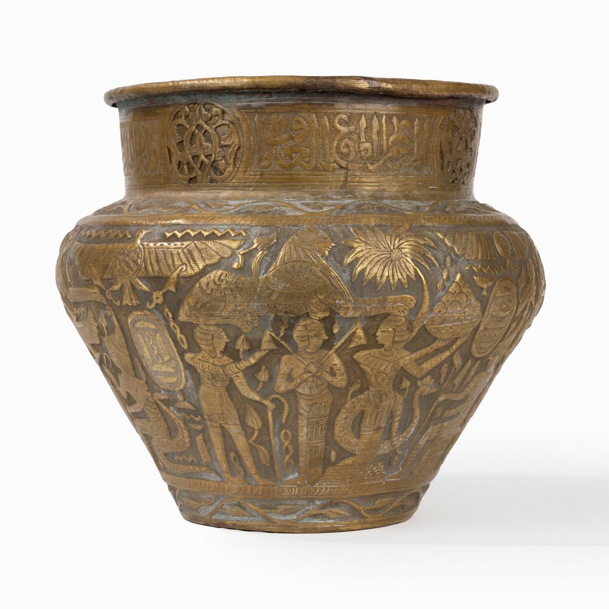 Vaso in Rame Sbalzato, Egitto, Inizi Secolo XX