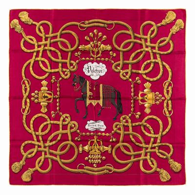 Françoise de la Perrière, Foulard in seta bordeaux, 1965