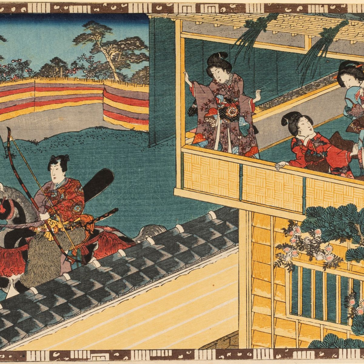 Utagawa Kunisada Toyokuni III - Quattro Xilografie Raffiguranti Scene di Interni, Secolo XIX