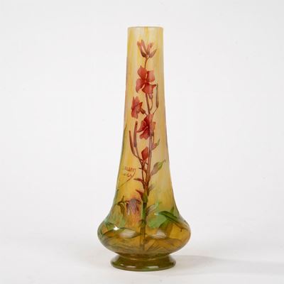 Vaso in Vetro Inciso All'acido con Cardamine Pratensis, Fine Secolo XIX-inizi XX