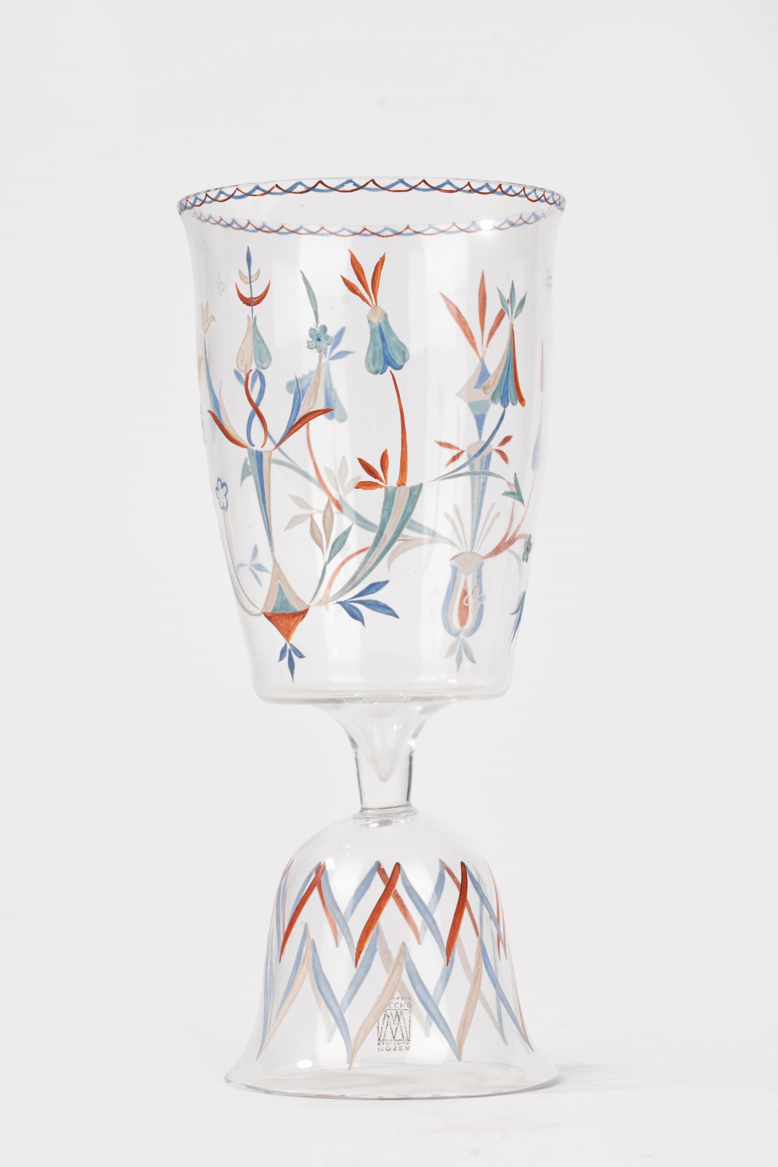 Koloman Moser - Doppio Bicchiere in Vetro Wiener Werkstätte, Inizi Secolo XX