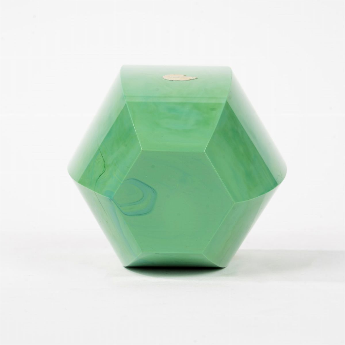 Vaso Esagonale in Vetro Verde Malachite, Inizi Secolo XX