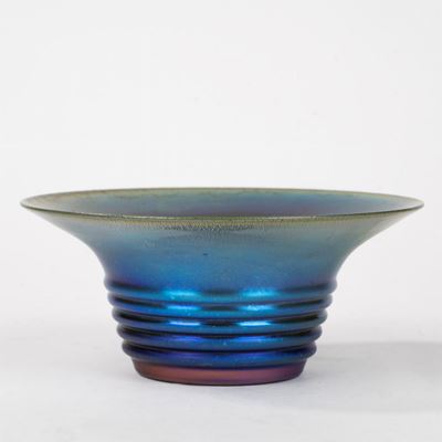 Vaso in Vetro Iridato Blu Cobalto, Inizi Secolo XX
