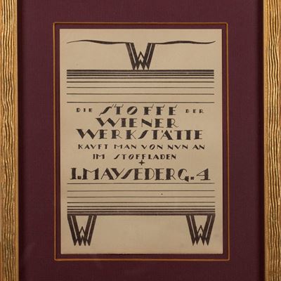 Manifestino Pubblicitario del Negozio di Stoffe della Wienerwerkstätte, Inizi Secolo XX