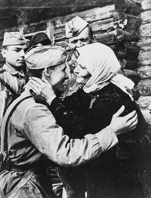 Nel villaggio liberato