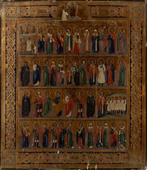  - Icon depicting Saints, 19th century