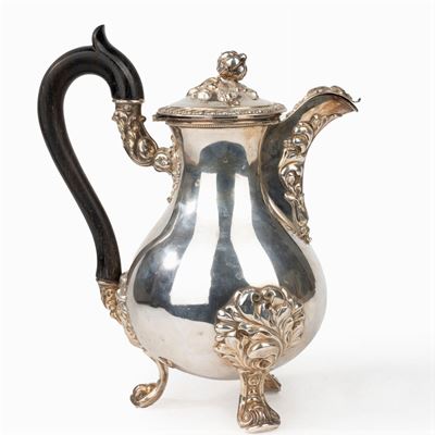 Caffettiera in Argento, Francia Circa 1840, Argentiere Jean-françois Veyrat,