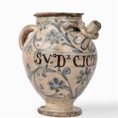 Versatoio in Maiolica Bianca e Blu, Abruzzo, Secolo XVIII