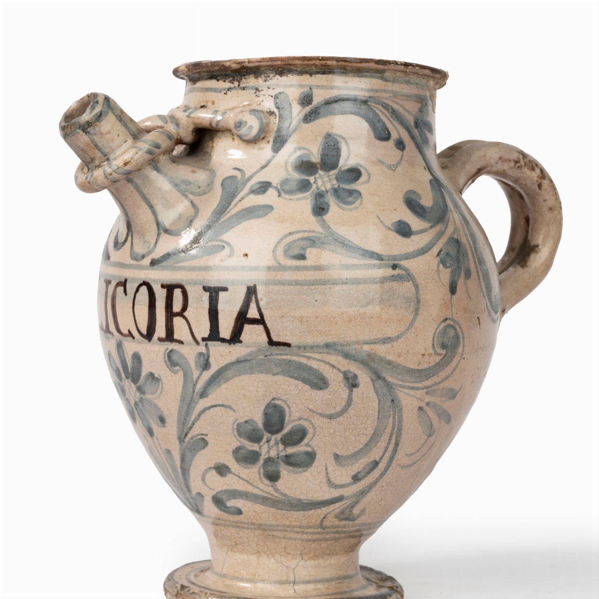 Versatoio in Maiolica Bianca e Blu, Abruzzo, Secolo XVIII