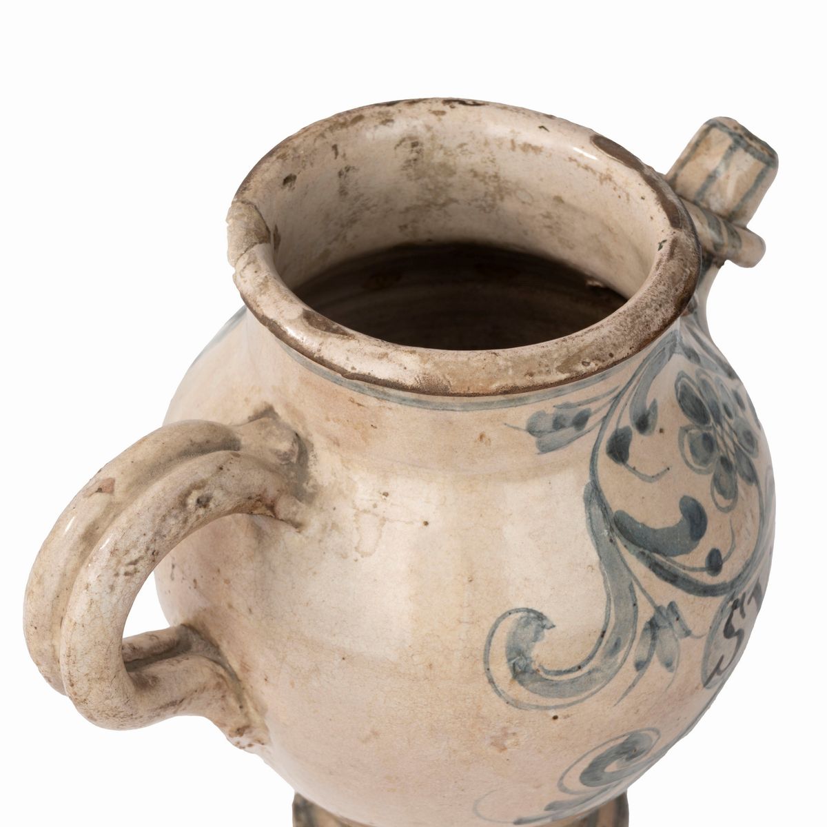 Versatoio in Maiolica Bianca e Blu, Abruzzo, Secolo XVIII