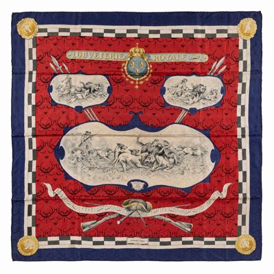 Foulard in seta, Louveterie Royale, 1961
