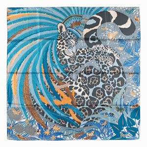 Jaguar Quetzal silk twill scarf