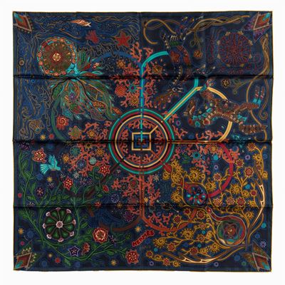 Montserrat Gonzalez Lugo, Foulard l'Arbre du Vent in seta su fondo blu notte