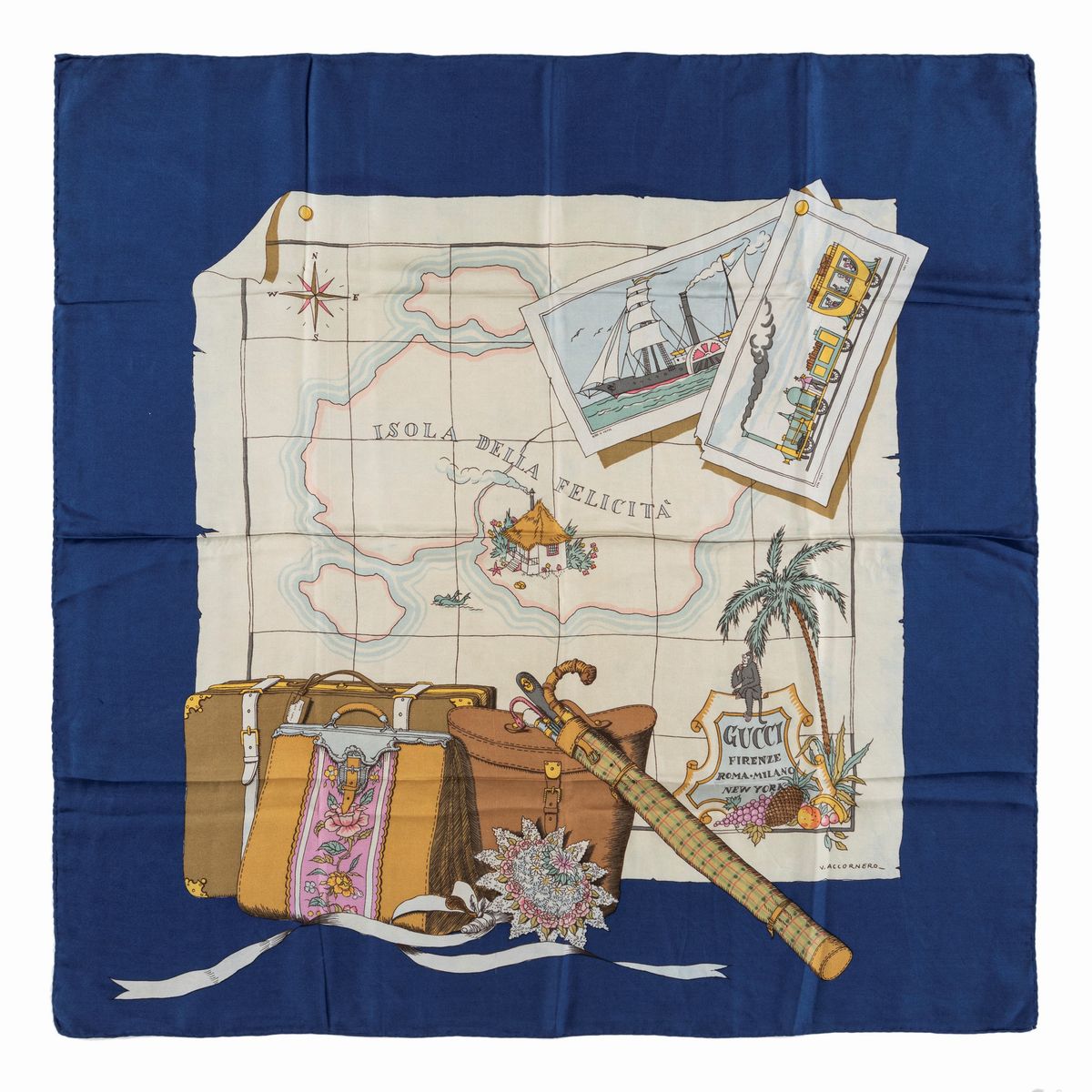 Gucci - Lotto composto da tre foulard in seta