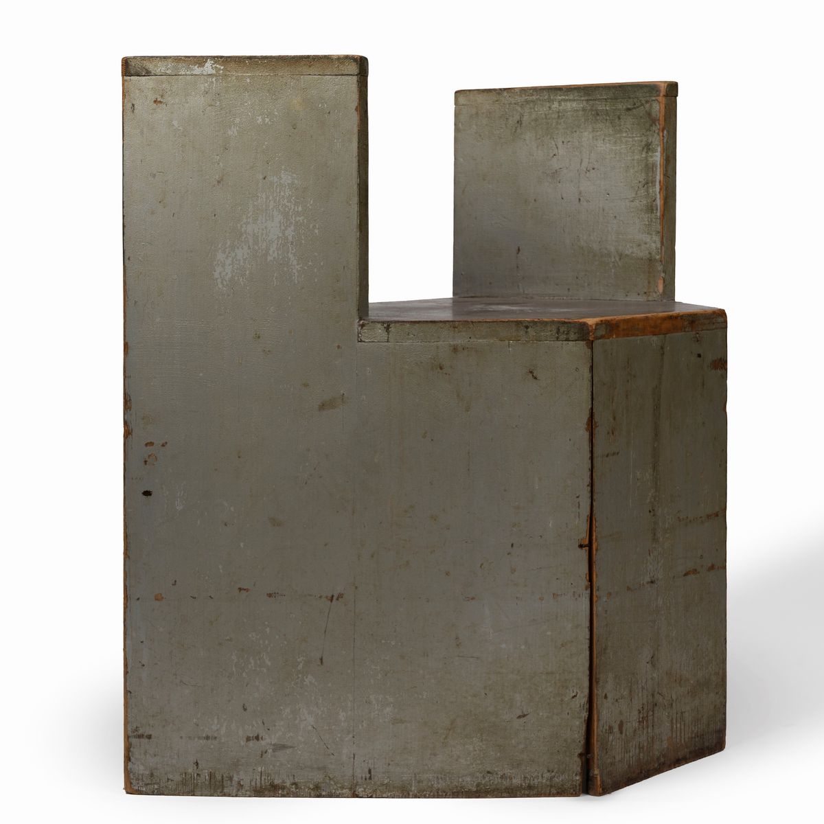 Coppia di Poltrone in Legno Laccato di Forma Geometrica, Inizi Secolo XX