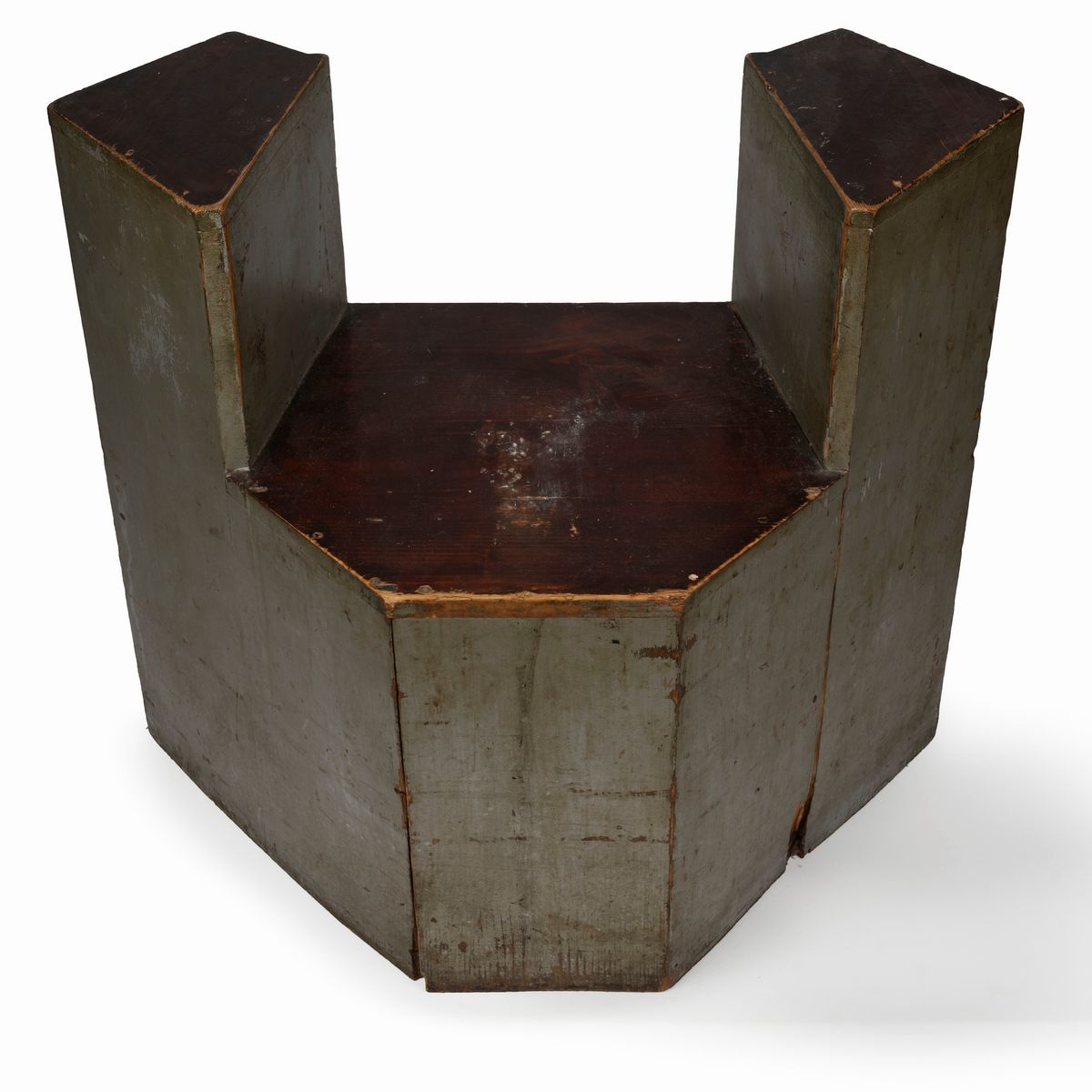 Coppia di Poltrone in Legno Laccato di Forma Geometrica, Inizi Secolo XX