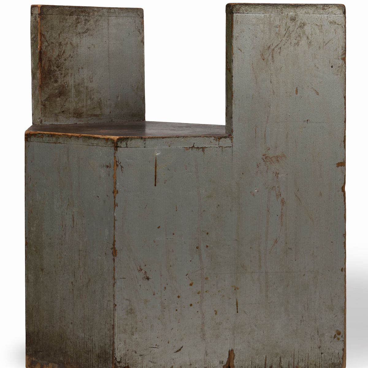 Coppia di Poltrone in Legno Laccato di Forma Geometrica, Inizi Secolo XX