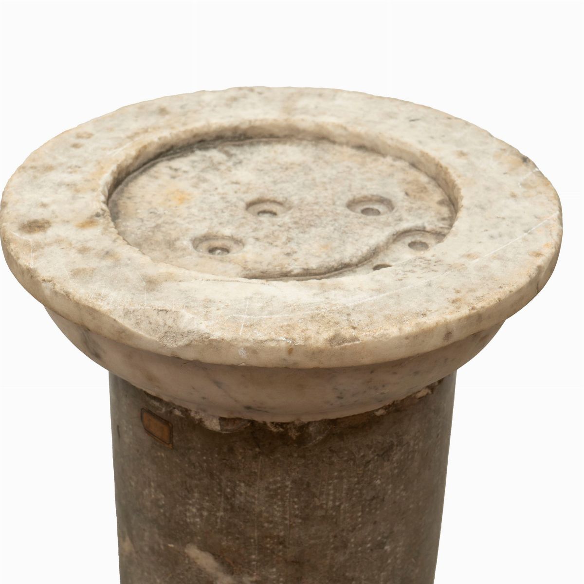 Antica Colonna in Marmo con Base in Marmo