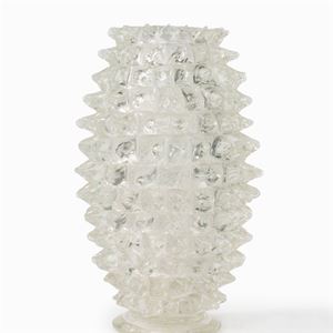 Rostrato Murano glass vase, 1940s