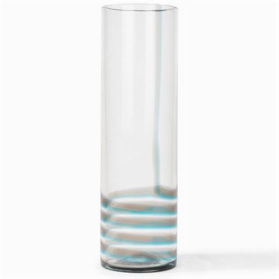 Vaso Cilindrico in Vetro di Murano Bifilo, Venini, Anni 70 del Novecento