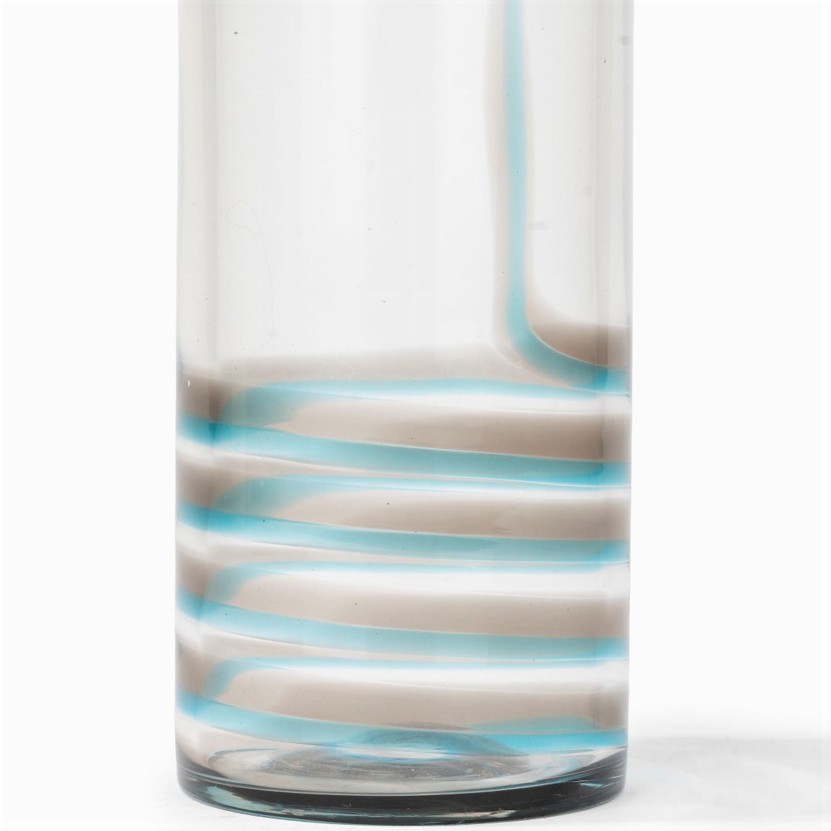 Vaso Cilindrico in Vetro di Murano Bifilo, Venini, Anni 70 del Novecento