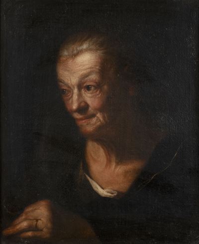 Autore sconosciuto, Ritratto di anziana, olio su tela