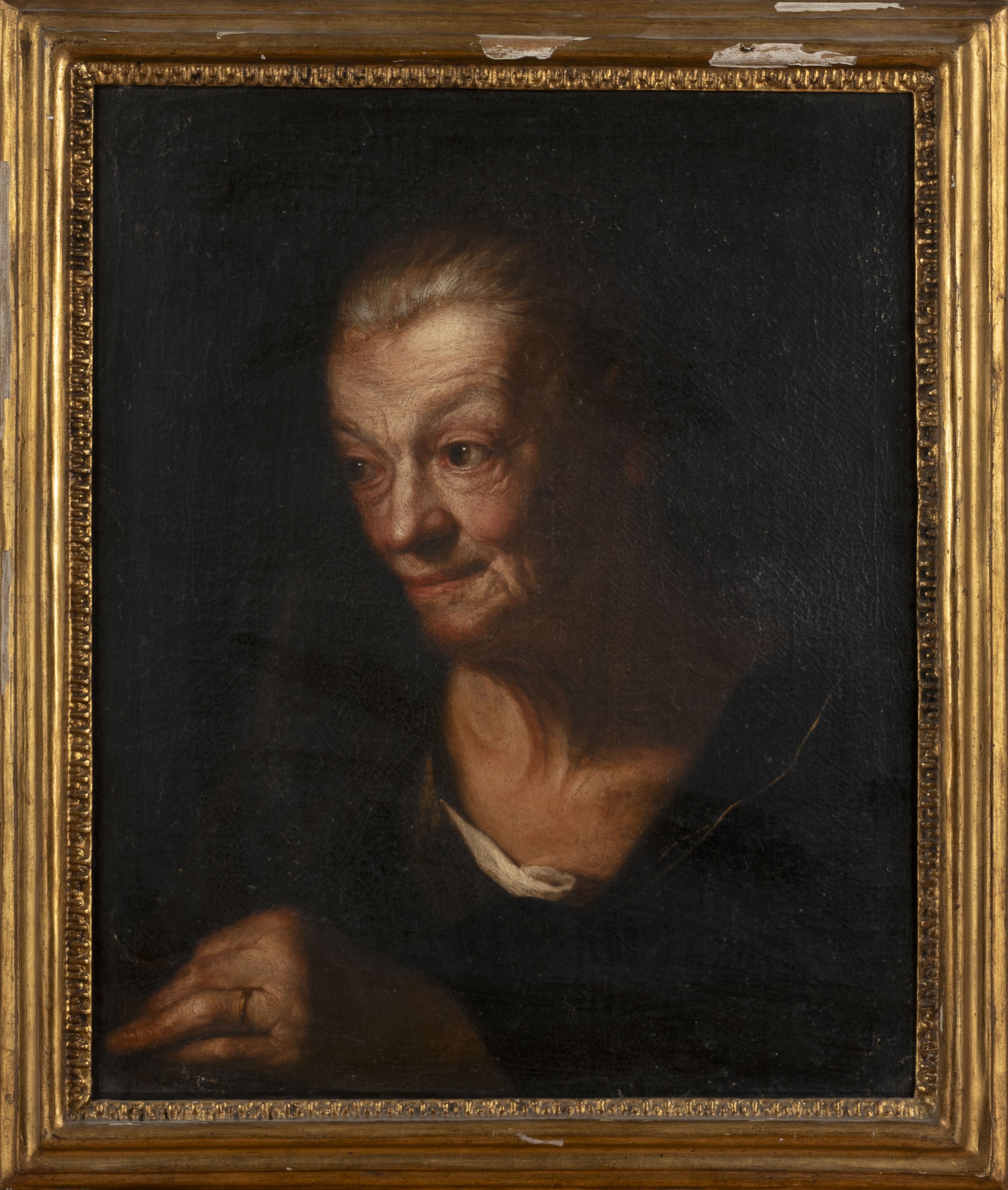 Attribuito a Pietro Bellotti - Fiamengo, Ritratto di anziana, olio su tela