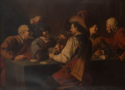 Copia di Theodoor Rombouts, Giocatori di carte, olio su tela