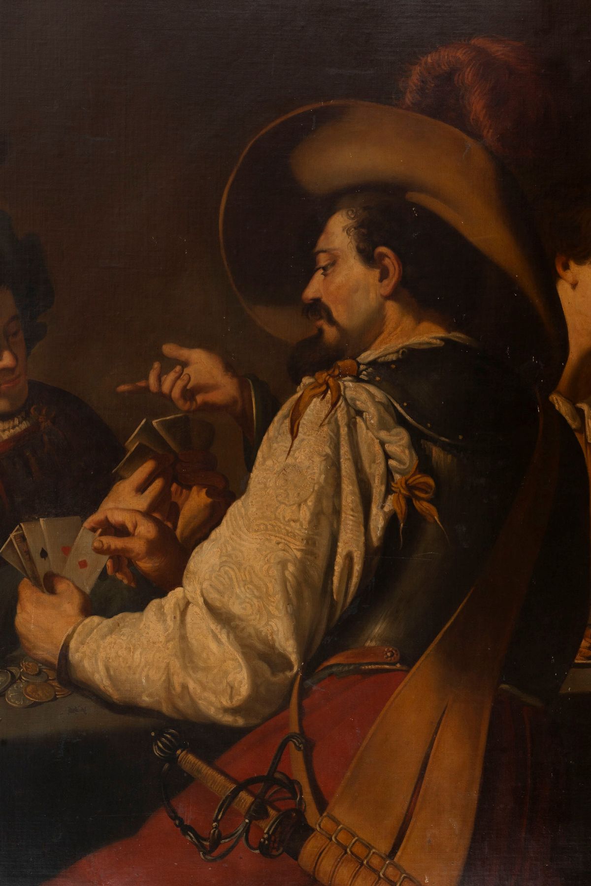 Da Theodoor Rombouts, Secoli XVIII-XIX - Copia di Theodoor Rombouts, Giocatori di carte, olio su ...