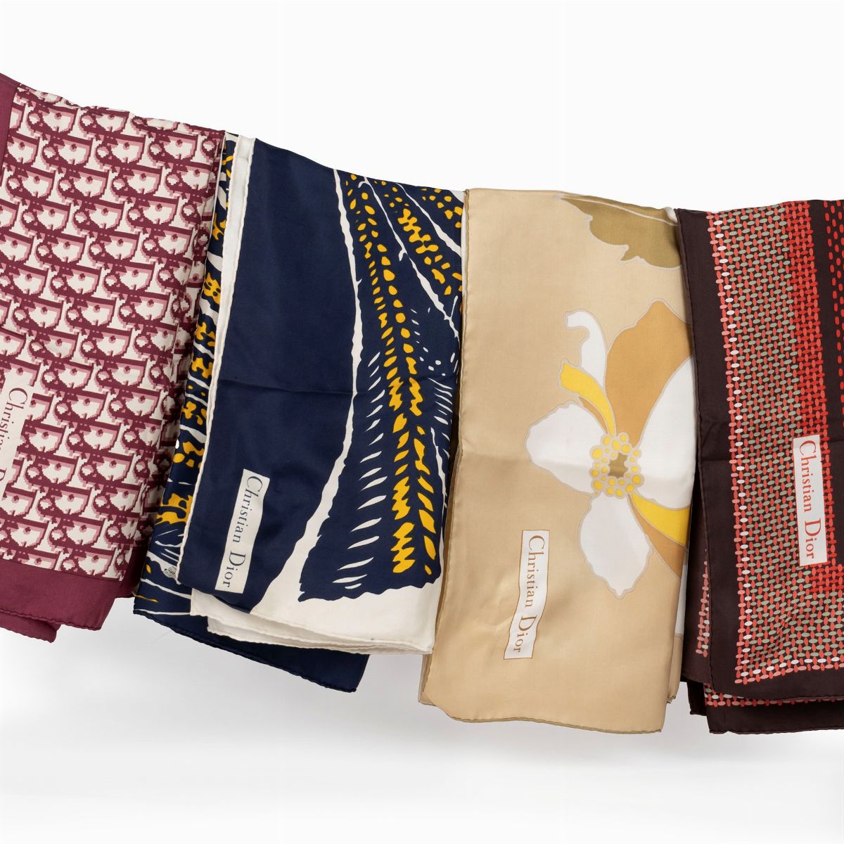 Christian Dior - Lotto Composto da Quattro Foulard