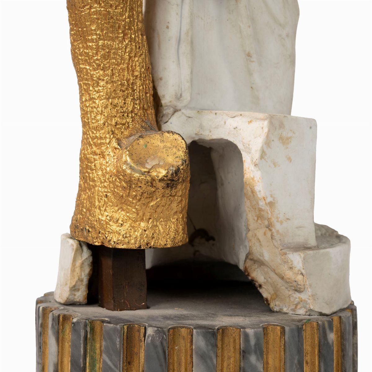 Coppia di Candelieri Impero in Biscuit e Bronzo Dorato Raffiguranti Atena e Onfale, Secolo XIX