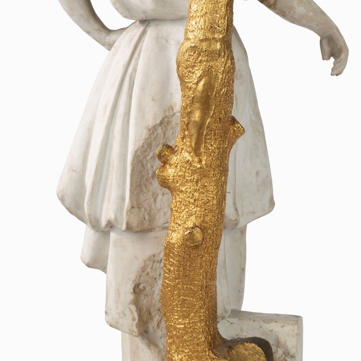 Coppia di Candelieri Impero in Biscuit e Bronzo Dorato Raffiguranti Atena e Onfale, Secolo XIX