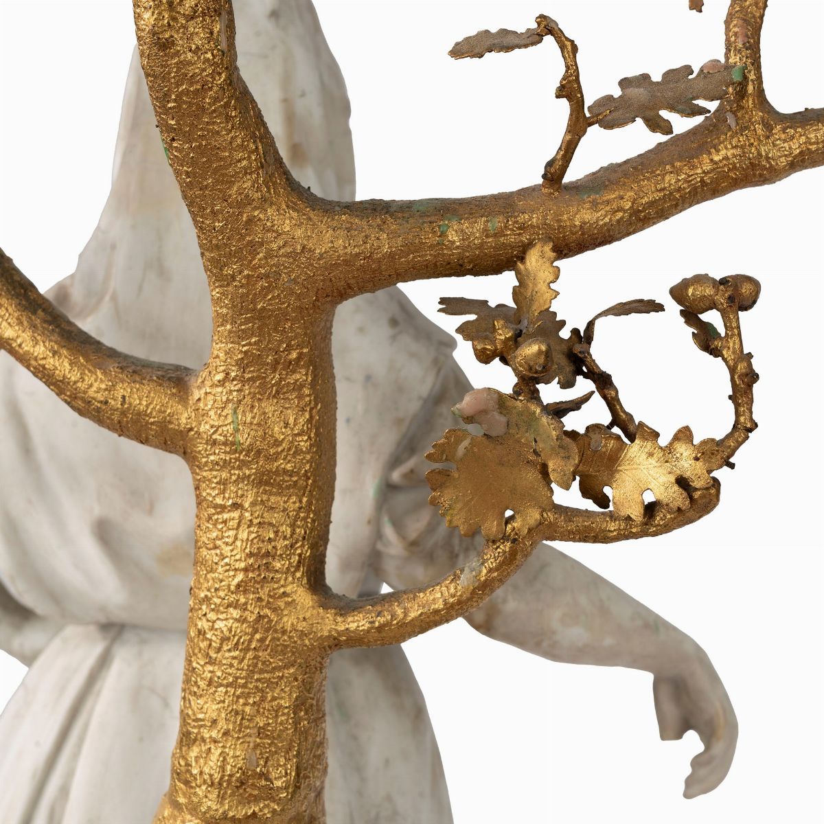 Coppia di Candelieri Impero in Biscuit e Bronzo Dorato Raffiguranti Atena e Onfale, Secolo XIX