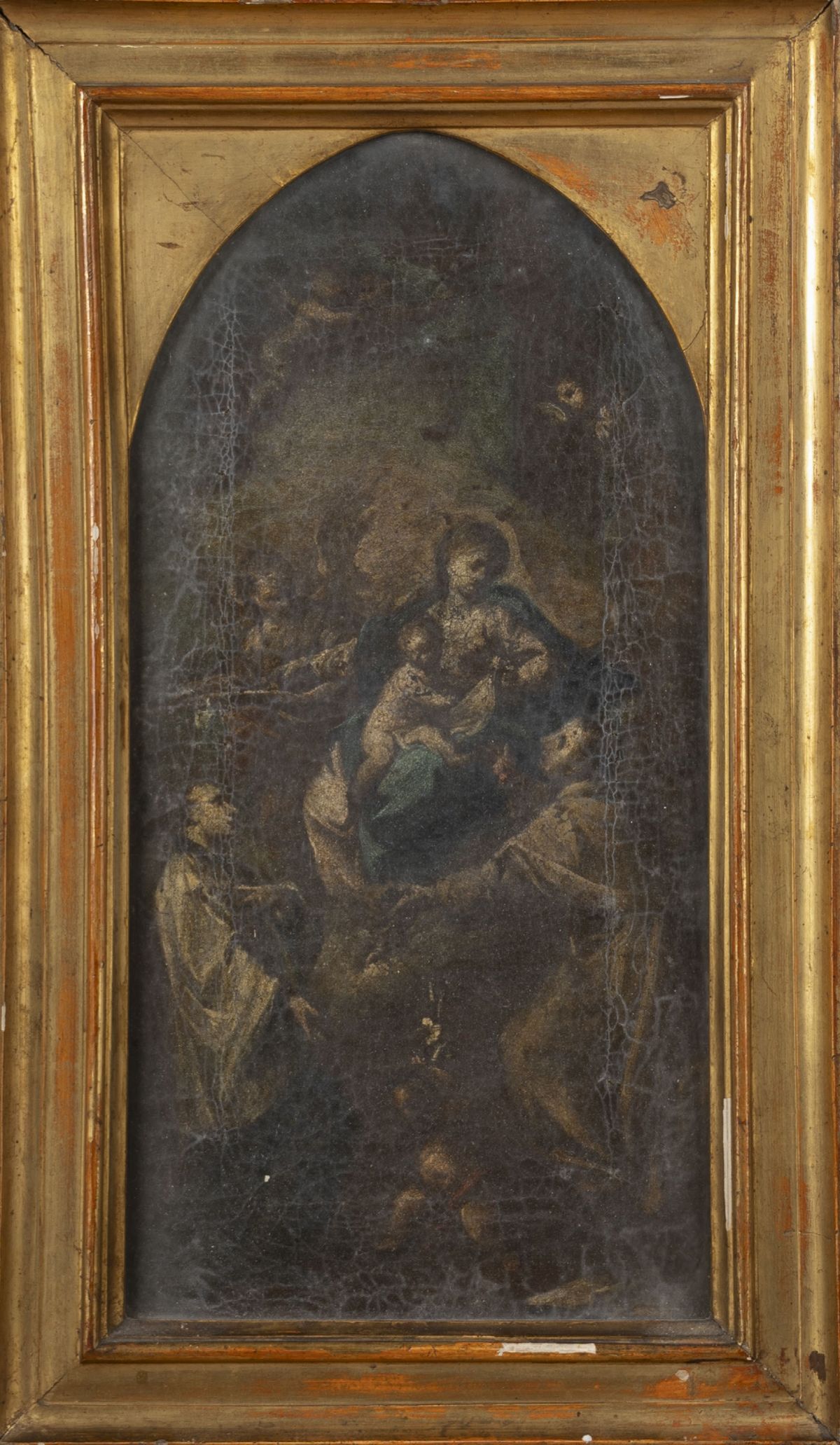 Scuola Italiana, Secolo XVIII - Madonna con Bambino e Santi, olio su tela