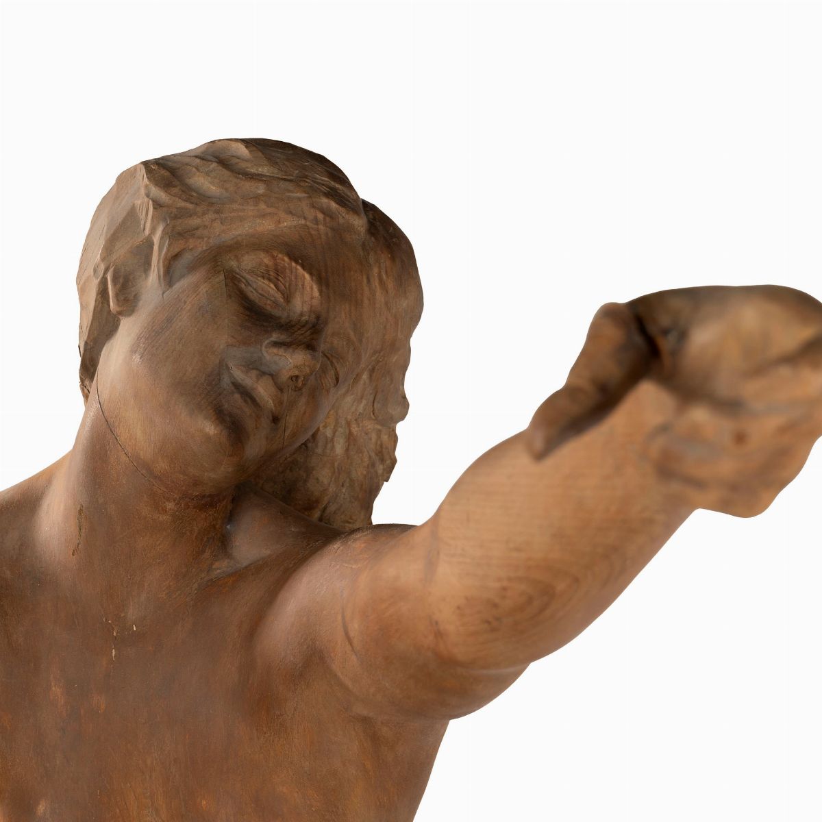 Scultura in Legno Raffigurante Nudo di Donna in Altalena Secolo XX