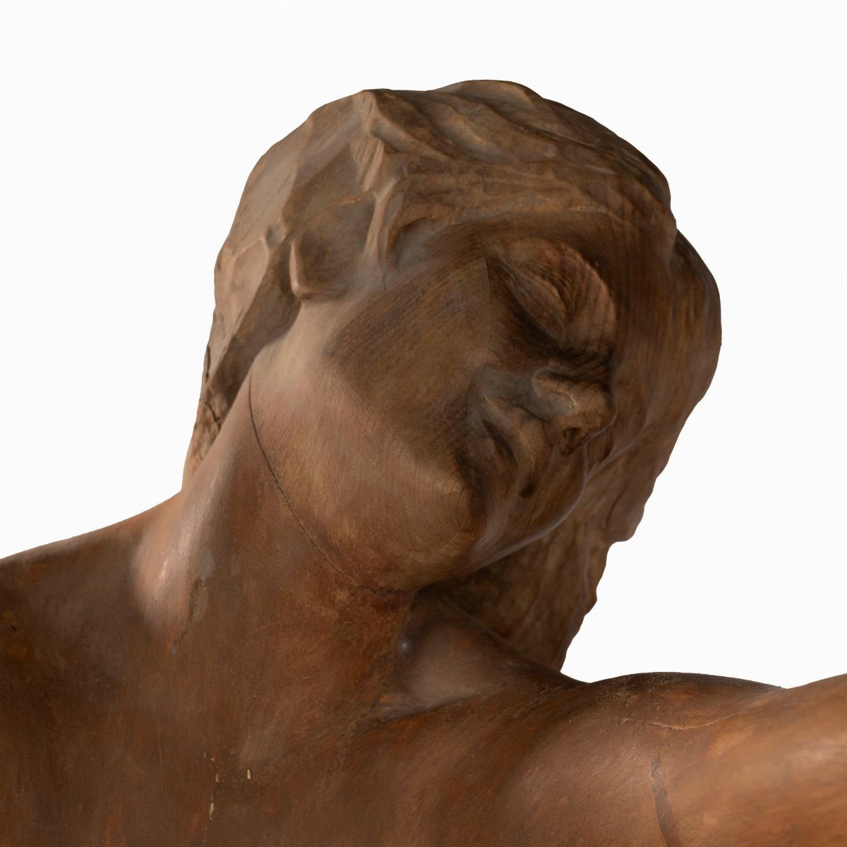 Scultura in Legno Raffigurante Nudo di Donna in Altalena Secolo XX