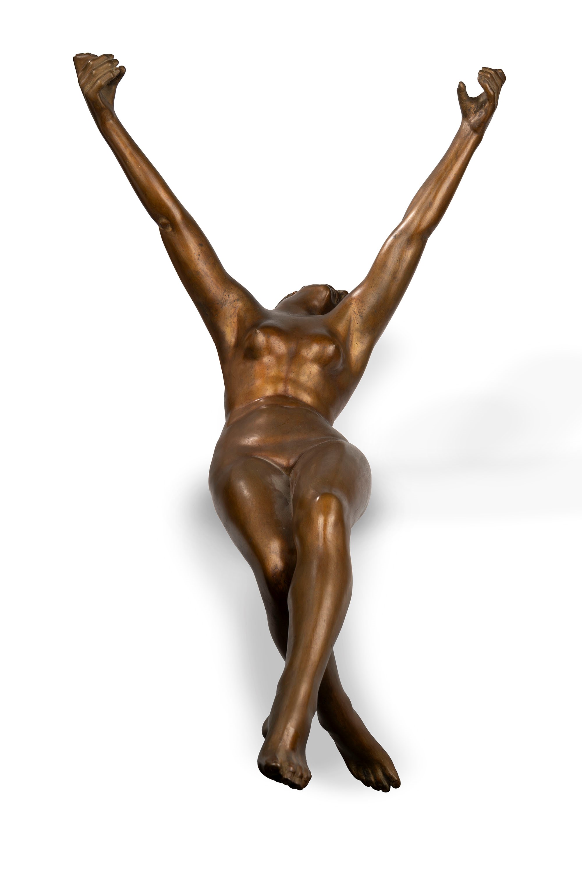 Bronze sculpture representing a naked woman on a swing, 20th