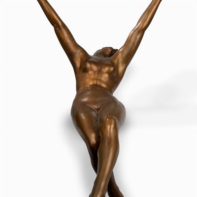 Scultura in Bronzo Raffigurante Nudo di Donna in Altalena, Secolo XX
