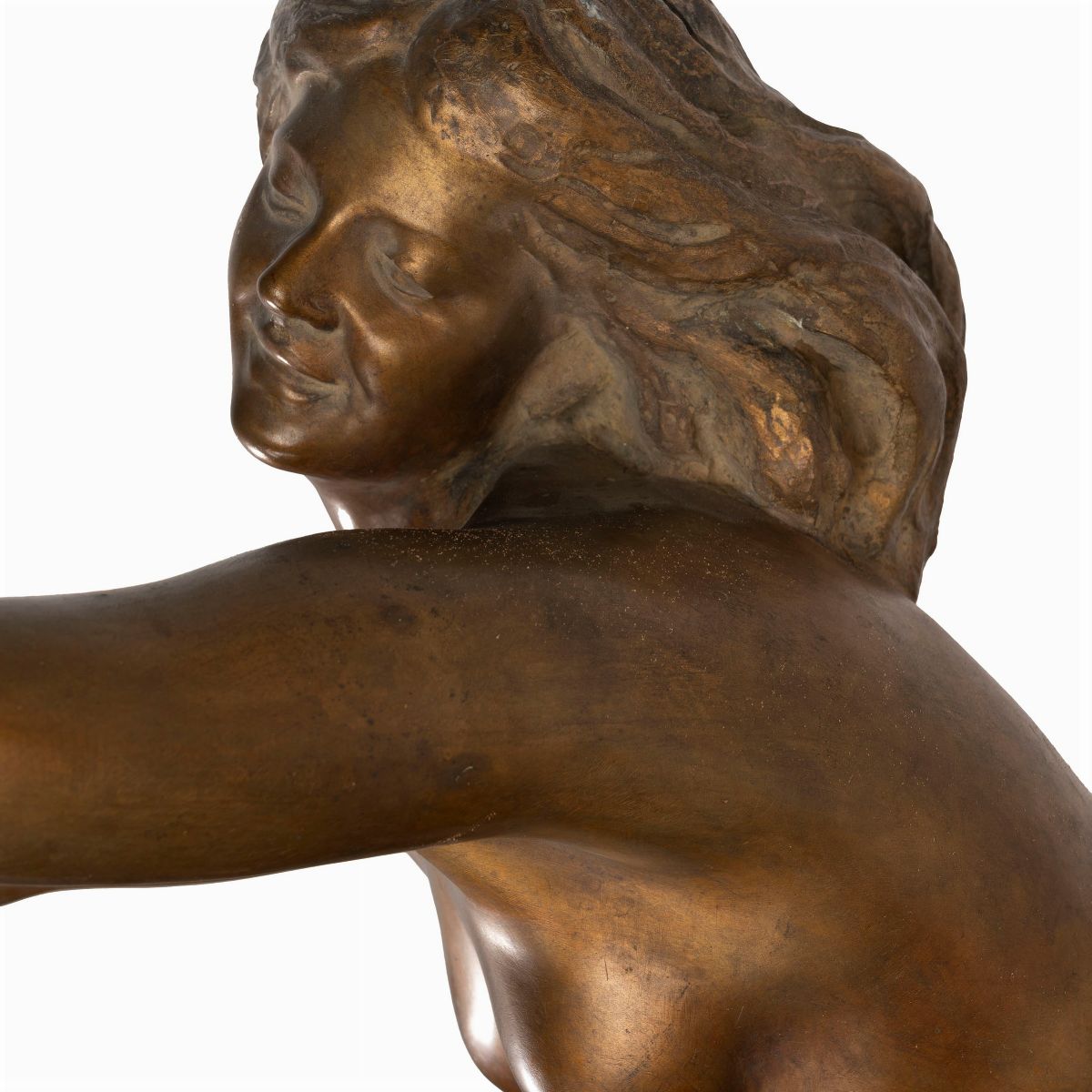 Scultura in Bronzo Raffigurante Nudo di Donna in Altalena, Secolo XX