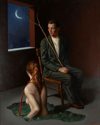 Interno con Diana, olio su tela, 2003