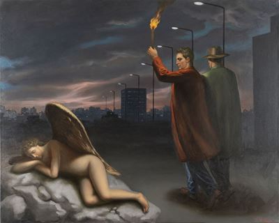 Notte dell'Angelo, olio su tela