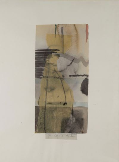 John Cage's Story, acquarello e collage su carta