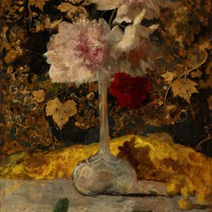 Bianchi Mosè - Vase of peonies