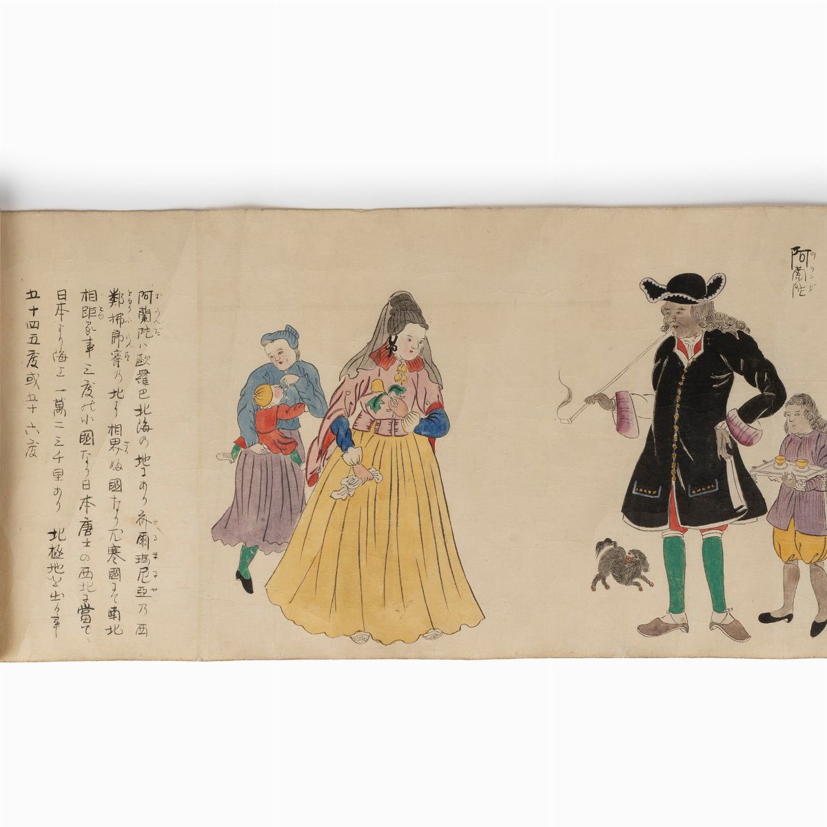 Emakimono Dipinto su Carta Raffigurante Personaggi e Costumi delle Varie Popolazioni del Mondo, G...