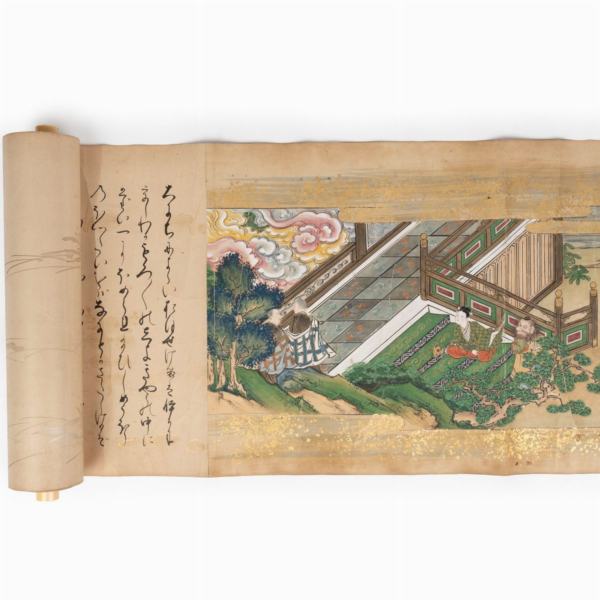 Emakimono Dipinto su Carta Raffigurante Racconto di Iniziazione, Giappone Periodo Edo